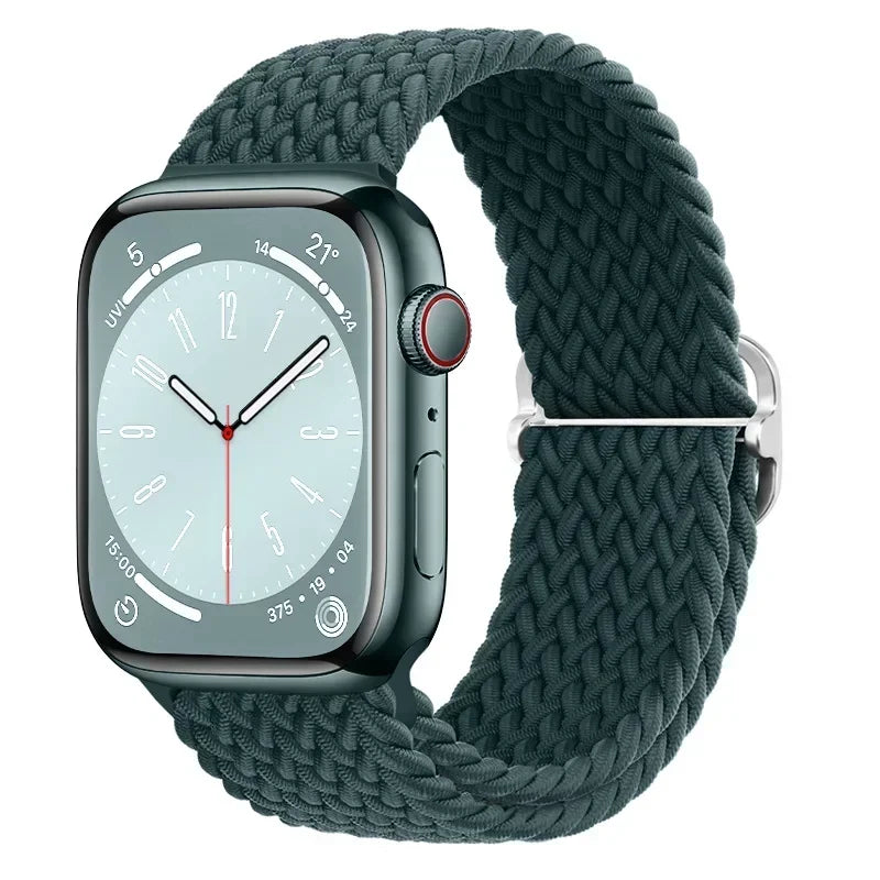 Braided Nylon Strap for Apple Watch Ultra 2/Series 10–4 Adjustable Band