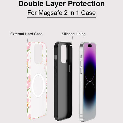 Magnetic Double-Layer Flower Case for iPhone 16–11 Pro Max Shockproof
