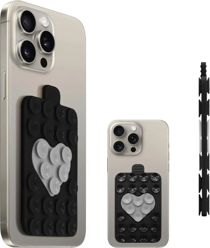 Heart-Shaped Double-Sided Silicone Suction Phone Holder Grip Mount