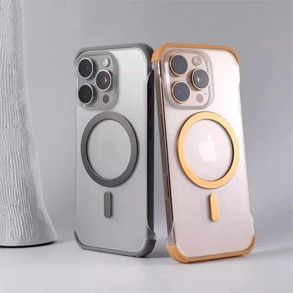 Ultra-Thin Frameless MagSafe Matte Case for iPhone 12–16 Pro Max