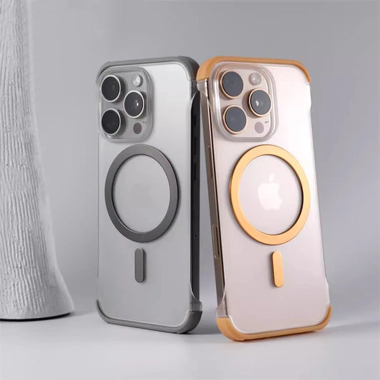Ultra-Thin Frameless MagSafe Matte Case for iPhone 12–16 Pro Max