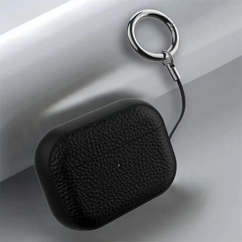 Elegant Leather AirPods Case with Hook – For All Generations and Pro Models