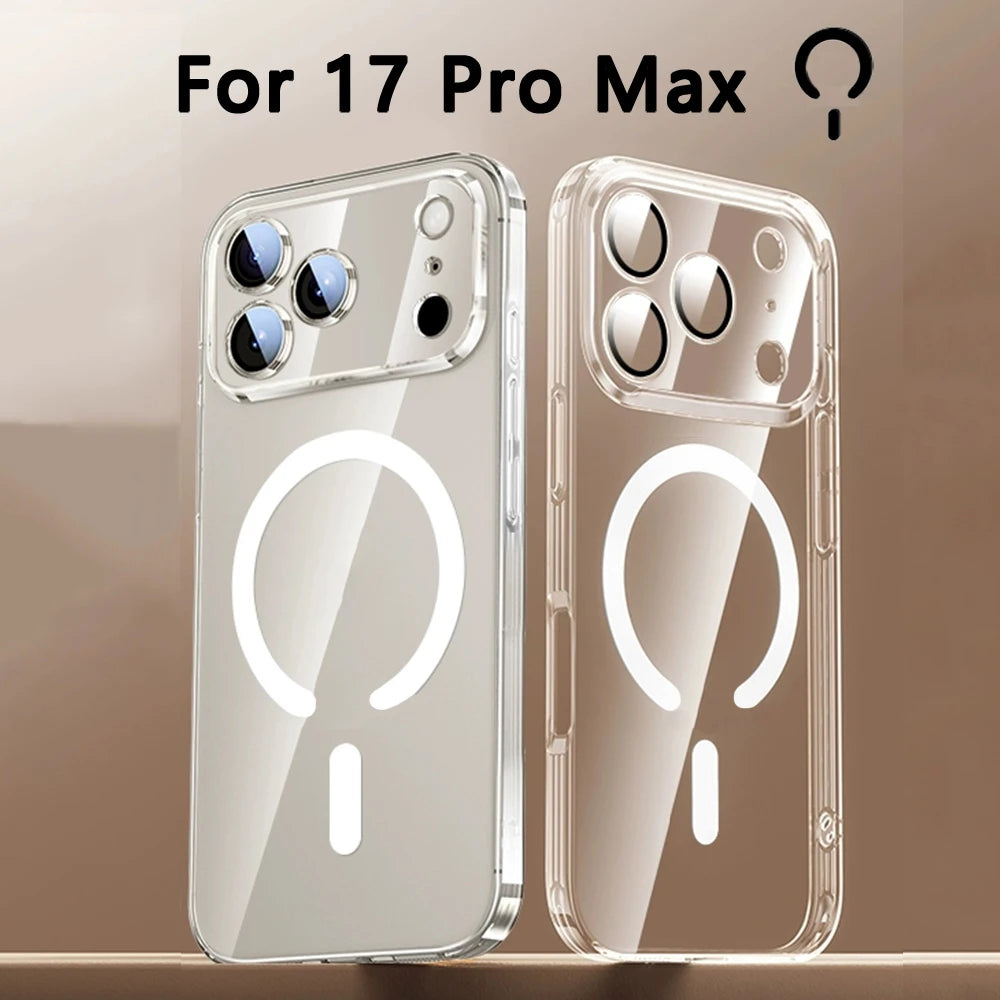 Full Back Clear MagSafe Case for iPhone 17 Pro Max 17 Air Magnetic Cover