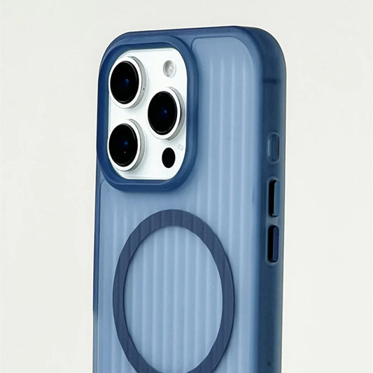 Frosted 3D Wave Texture MagSafe Case for iPhone 17/17ProMax/16Pro/15 PC Cover
