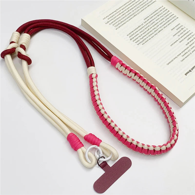 3-in-1 Korean Mobile Phone Lanyard Woven Anti-Loss Handing Rope for iPhone & Xiaomi