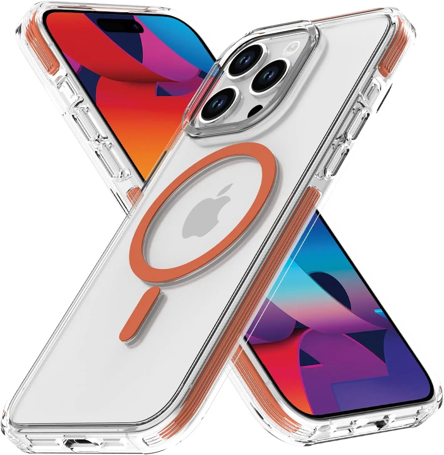 Luxury MagSafe Clear Shockproof Case for iPhone 14/15 Pro Max & Plus