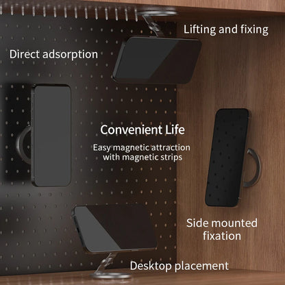 3-in-1 MagSafe Magnetic Finger Ring Grip & Double-Sided Phone Stand for iPhone 17–12