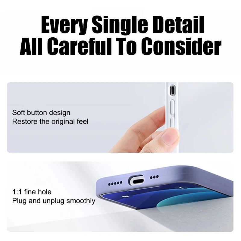 Silicone Shockproof Case for iPhone 15 16 Pro Max Plus