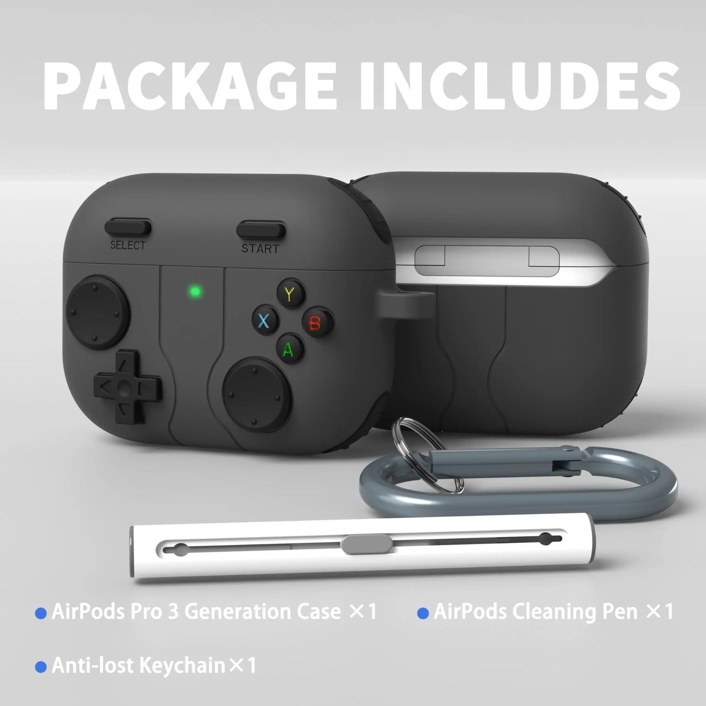 Secure Lock AirPods Pro 3 Case with Cleaner Kit and Keychain for 3rd Gen AirPods