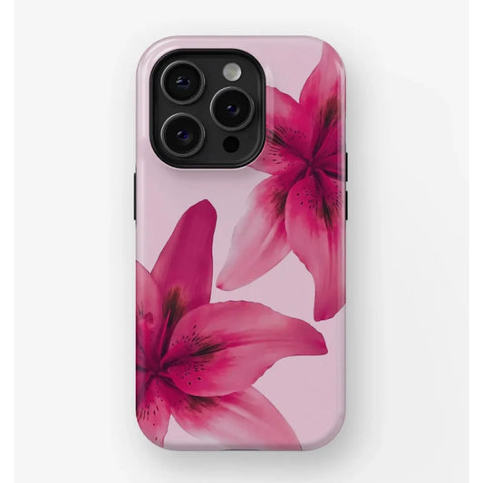 Gorgeous Pink Flowers 2-in-1 Tough Glossy Phone Case for iPhone 17–7 Plus XR