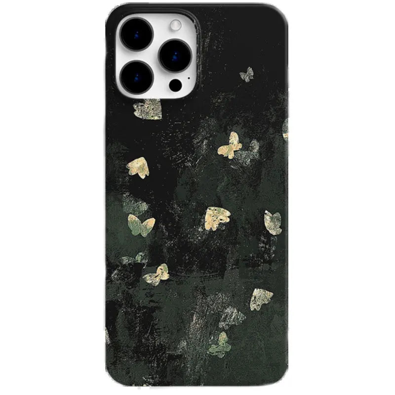 Korean Y2K Black Butterfly Case for iPhone 16 15 14 13 12 11 XR XS