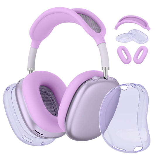 4-in-1 Clear TPU Case for AirPods Max – Ear Pad, Cup & Headband Protector
