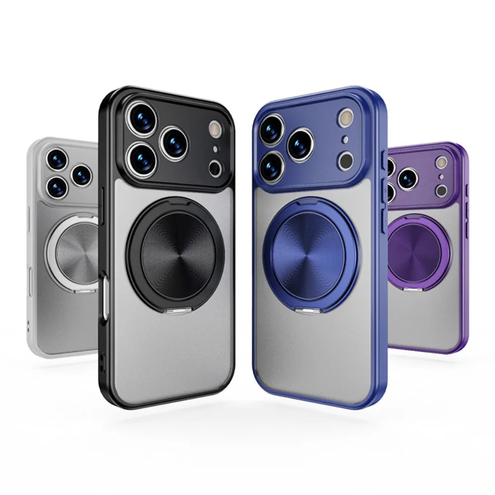 Matte Clear MagSafe Case for iPhone 17 Air 16E 16 15 14 13 12 Pro Max with 360° Stand