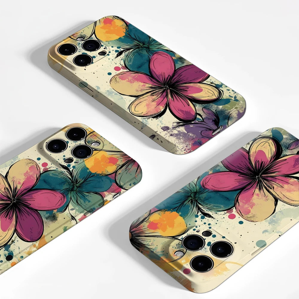 Vibrant Blooms Case for iPhone 17 16 15 14 13 12 11 Pro Max Plus Double-Layer