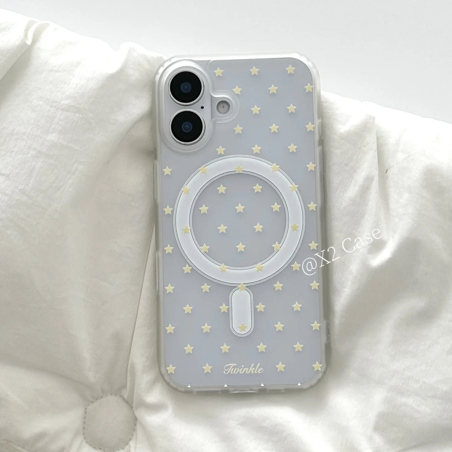 Yellow Stars Korean MagSafe Case for iPhone 17 16 15 14 13 12 11 Pro Max