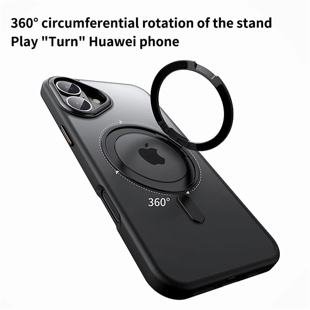 Luxury 360° Rotating Magnetic Stand Case for iPhone 16/15 Pro Max & 14