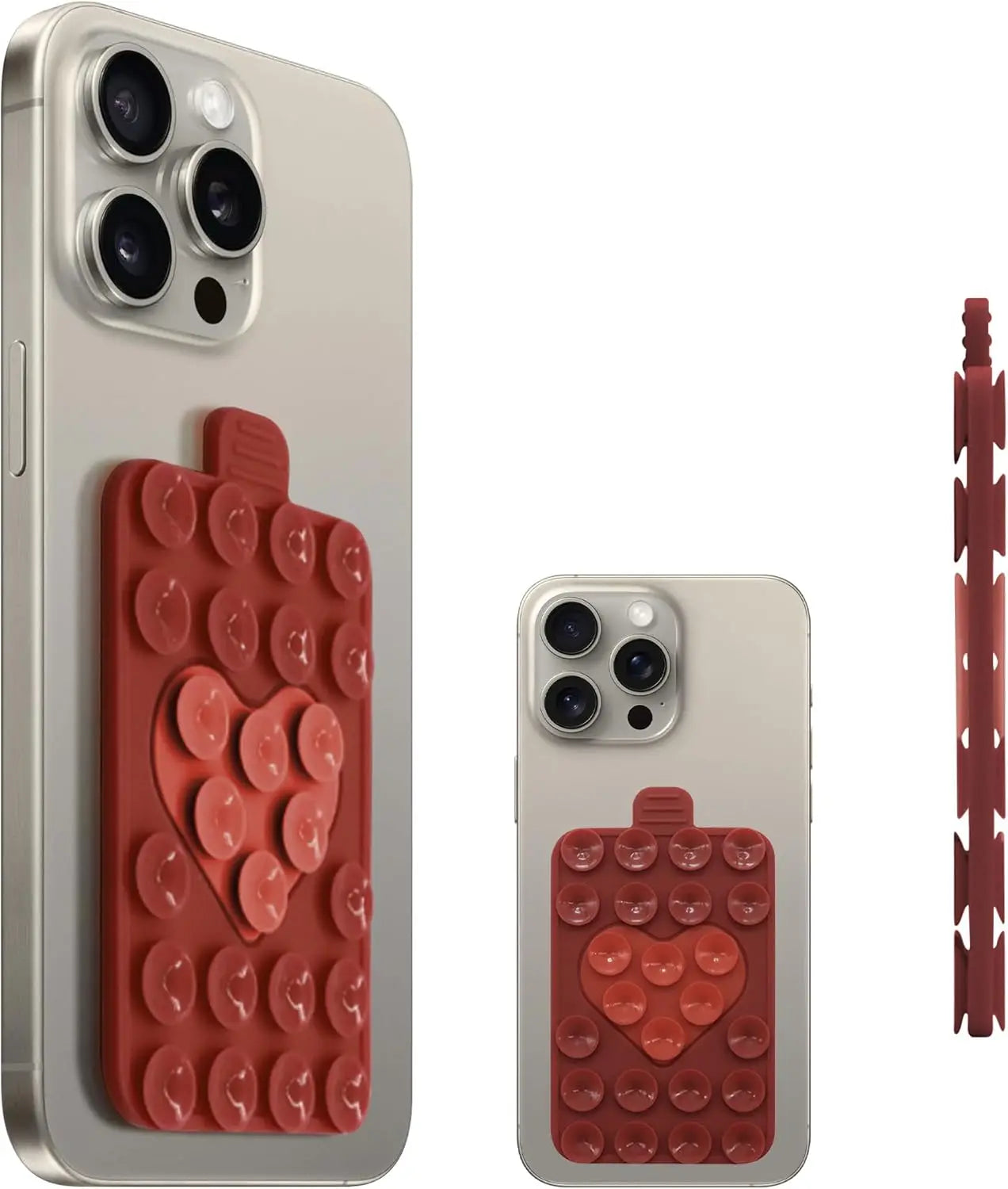 Heart-Shaped Double-Sided Silicone Suction Phone Holder Grip Mount