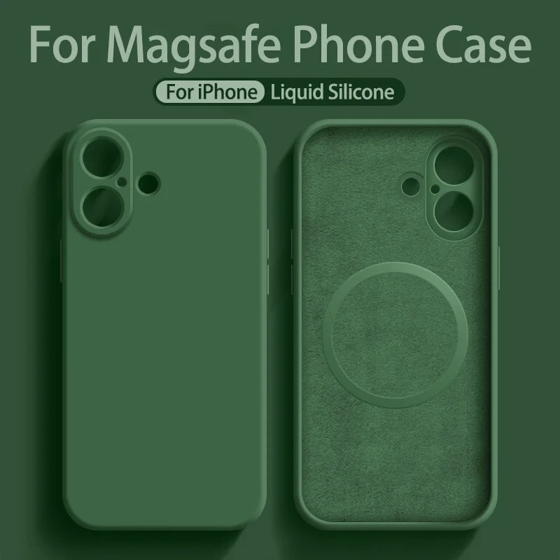Magnetic Liquid Silicone Phone Case for iPhone 16 Pro Max / Mini