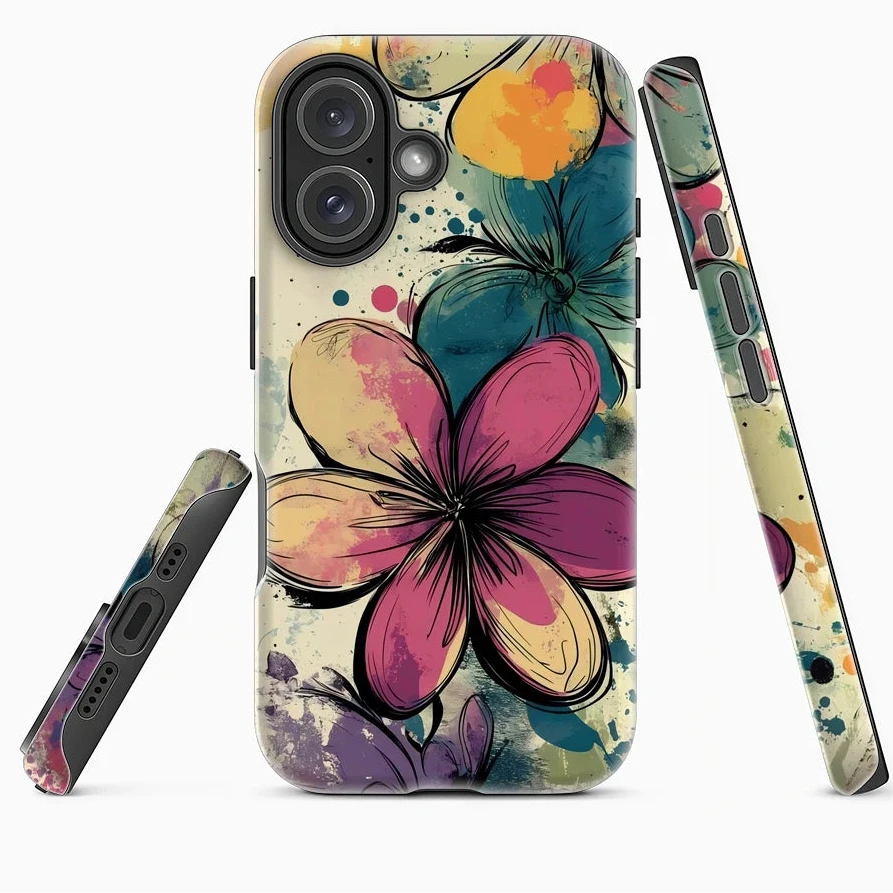 Vibrant Blooms Case for iPhone 17 16 15 14 13 12 11 Pro Max Plus Double-Layer