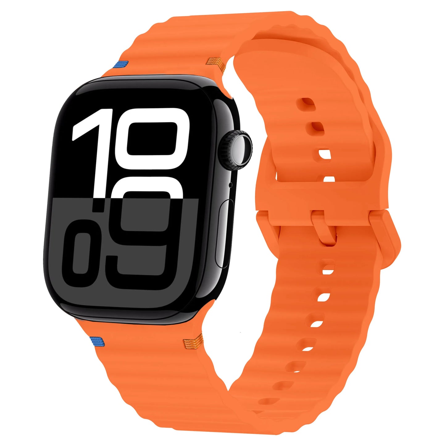 Wave Stitched Silicone Strap for Apple Watch Ultra 3/2 11 10 9 8 7 SE 49–41mm