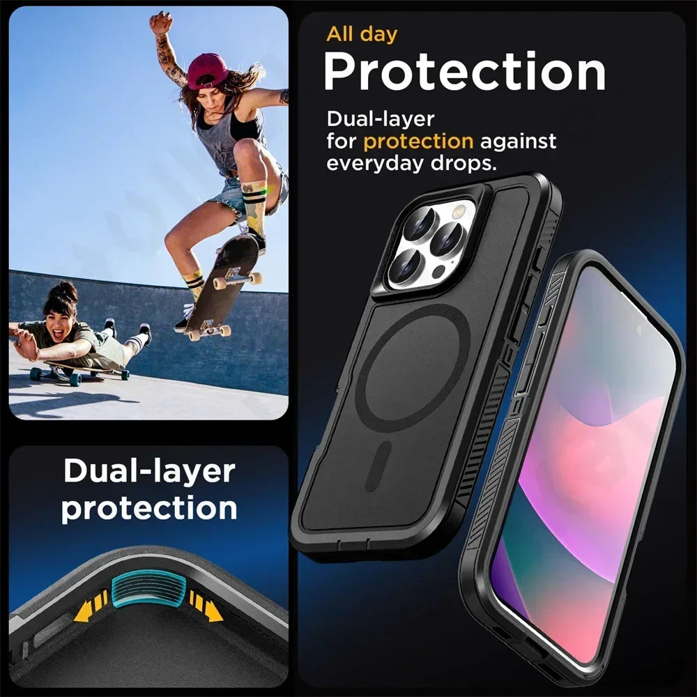 Heavy Duty Kickstand Case for iPhone 13 12 11 Pro Max Plus – Shockproof
