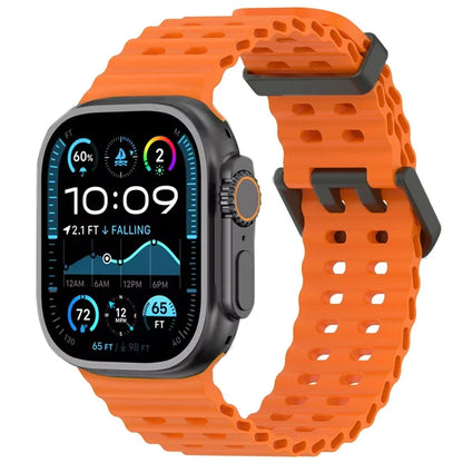 Sporty Ocean Silicone Band for Apple Watch Ultra & Series 4–10