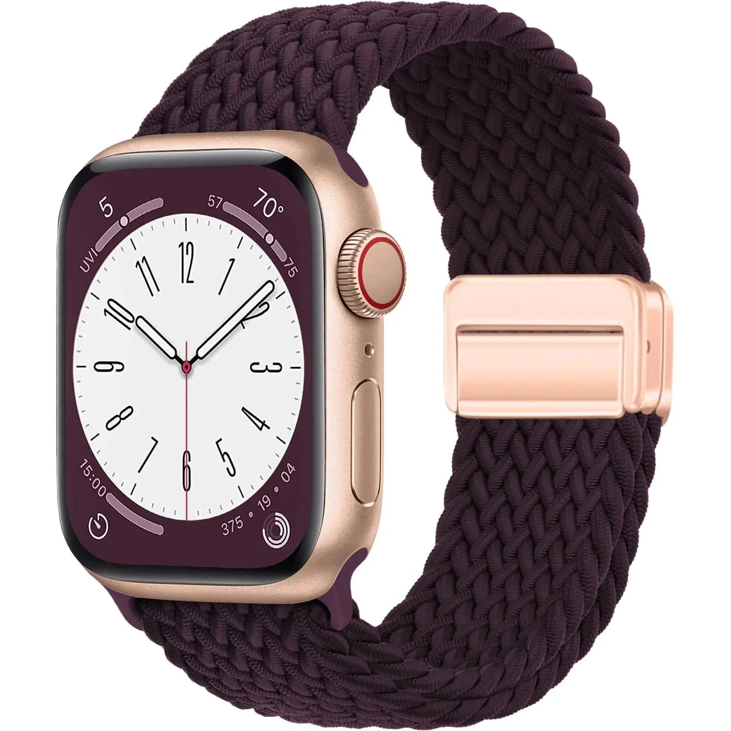 Braided Strap for Apple Watch Ultra 2 & Series 9–3, Magnetic Buckle Band 49–38mm