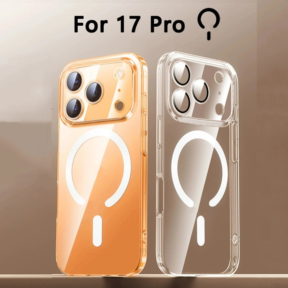 Full Back Clear MagSafe Case for iPhone 17 Pro Max 17 Air Magnetic Cover