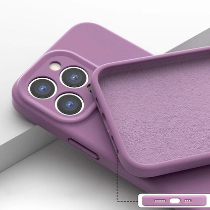 Square Liquid Silicone Case for iPhone 12 13 Pro Max Plus Colorful Soft