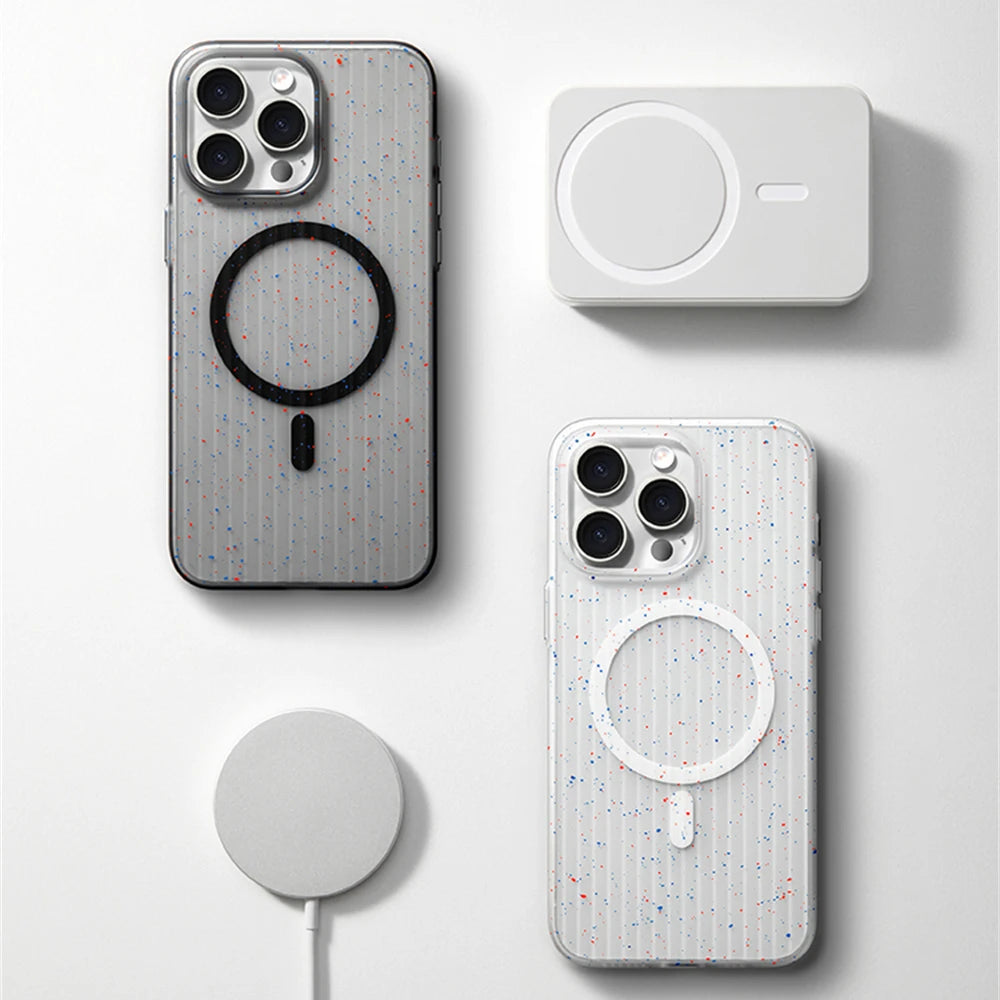 Art Spray Matte Magnetic Case for iPhone 16 15 14 13 12 Pro Max Plus Wireless