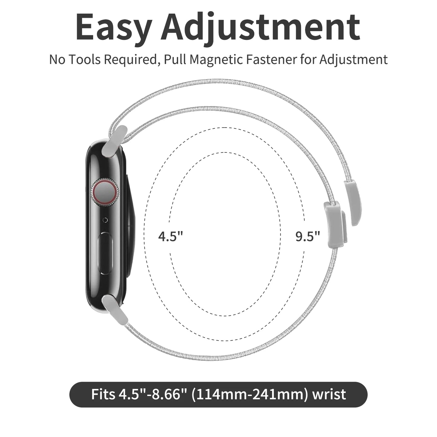 Stretchy Nylon Flower Band for Apple Watch 49–38mm Women & Men Strap