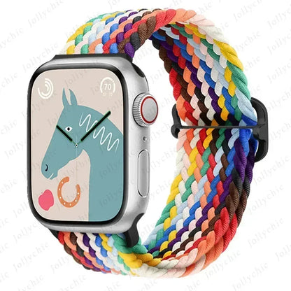 Braided Solo Loop for Apple Watch Ultra & Series 10–7 SE Elastic Band
