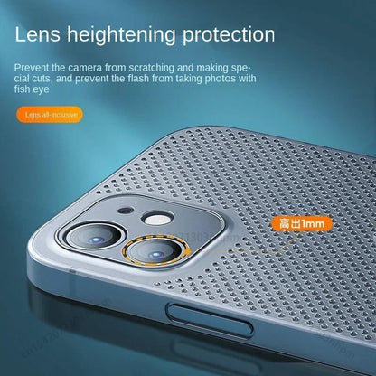 Ultrathin PP Cooling Case for iPhone 15–12 | Breathable Heat-Dissipation Cover