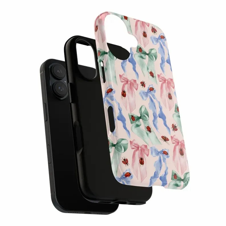Luxury Colorful Bow Case for iPhone 17–7 Pro Max Double-Layer Back Cover