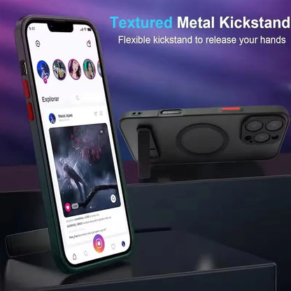 Magnetic Stand Case for iPhone 17 16 15 14 13 12 11 Pro Max Translucent Cover