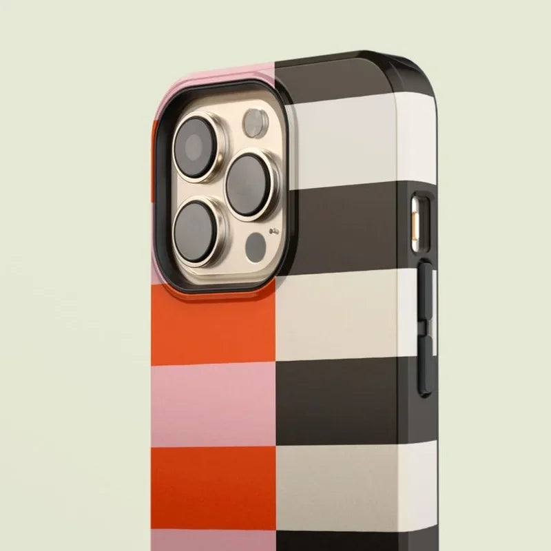 Bicolored Stripes Magnetic Case for iPhone 16–11 | 2-in-1 Acrylic TPU Cover