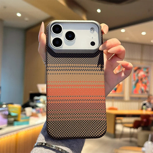 Colorful Carbon Fiber Matte Case for iPhone 14 Plus 13 12 Pro Max Slim Cover