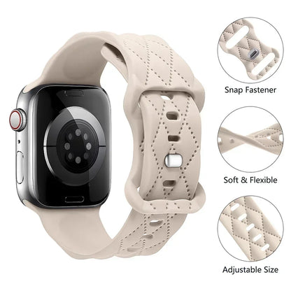 Engraved Silicone Strap for Apple Watch Ultra & Series 9–3 | 49–40mm Band
