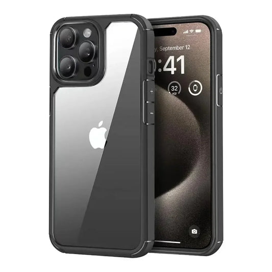 Luxury Transparent Shockproof Armor Case for iPhone 16 15 14 13 12 11 Pro Max