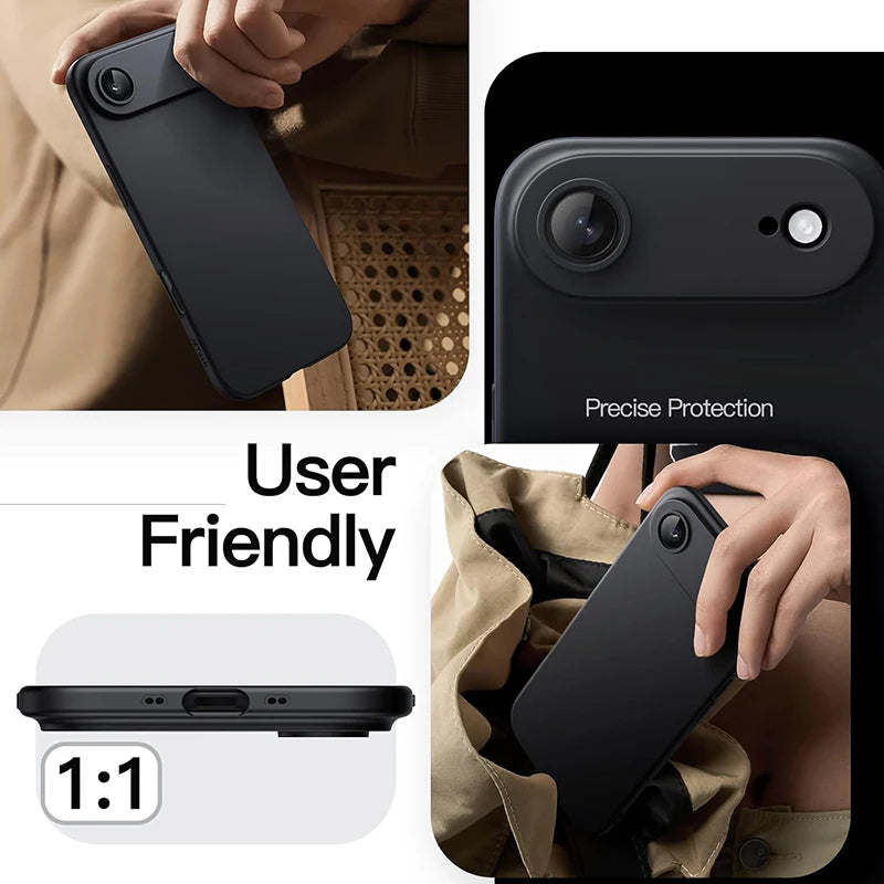 Luxury Matte Silicone Case for iPhone 17 Air 17 Pro Max Ultra-Thin Cover