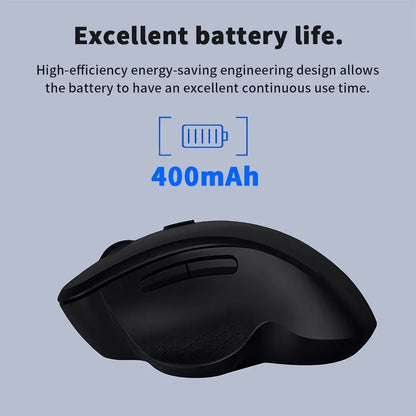 Bluetooth 5.2 + 2.4G Dual-Mode Wireless Mouse 6 Keys 1600DPI Rechargeable Gaming Mouse