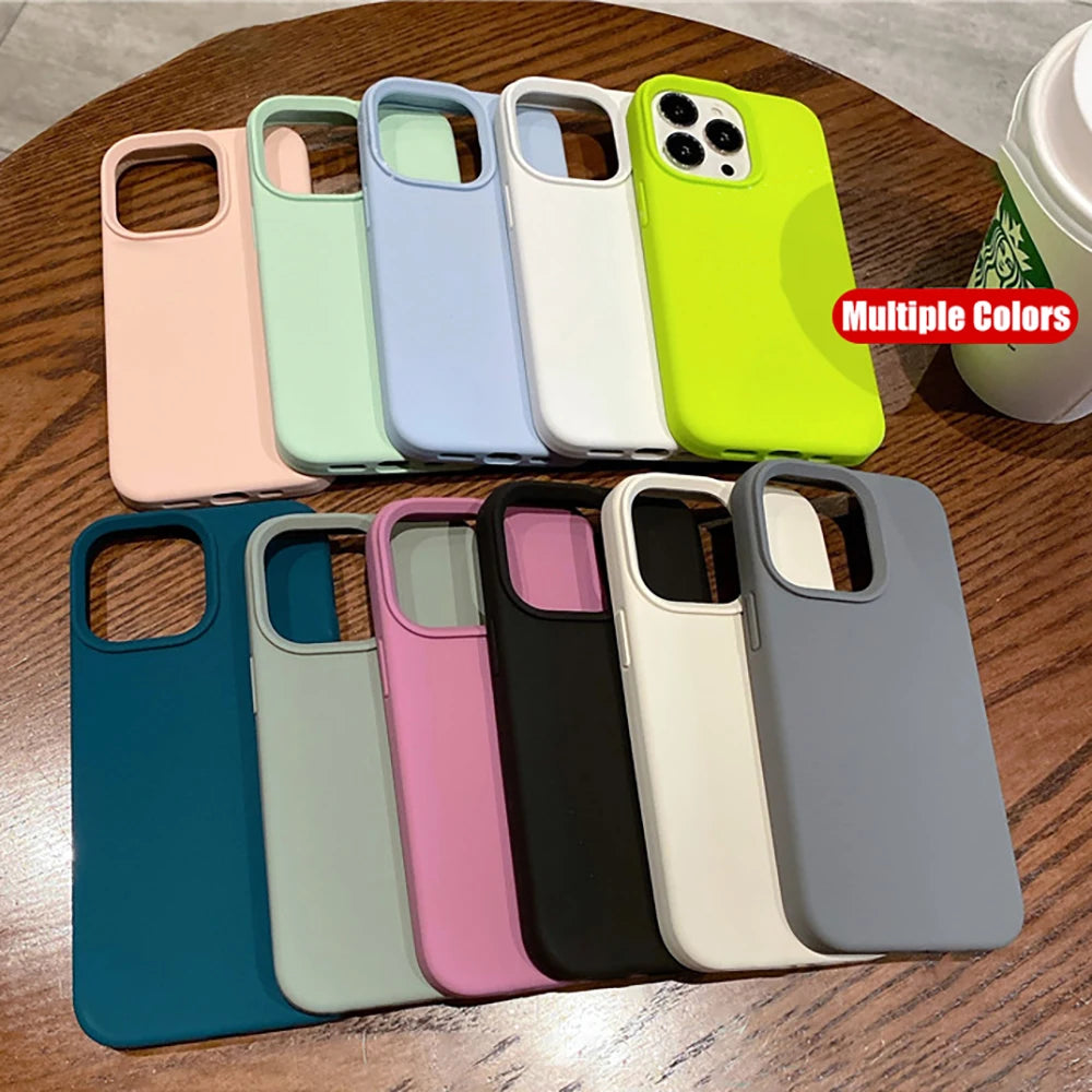 Liquid Silicone Shockproof Case for iPhone 16/15 Pro Max – Soft Back Cover