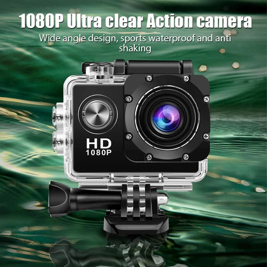 Full HD 1080P Waterproof Sports Camera | Mini Action Cam with Accessories