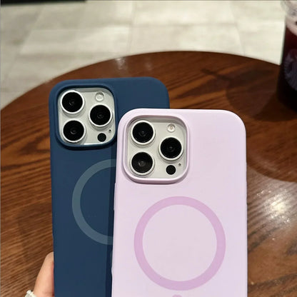 Liquid Silicone MagSafe Case for iPhone 16 15 14 13 12 Pro Max Plus Magnetic Cover