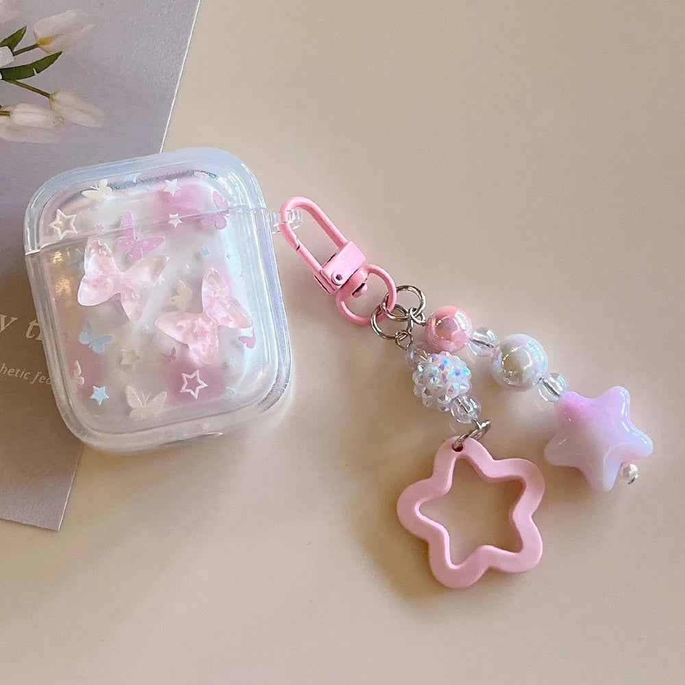 Lovely 3D Butterfly Earphone Case with Keychain for AirPods 1/2/3/4 & Pro