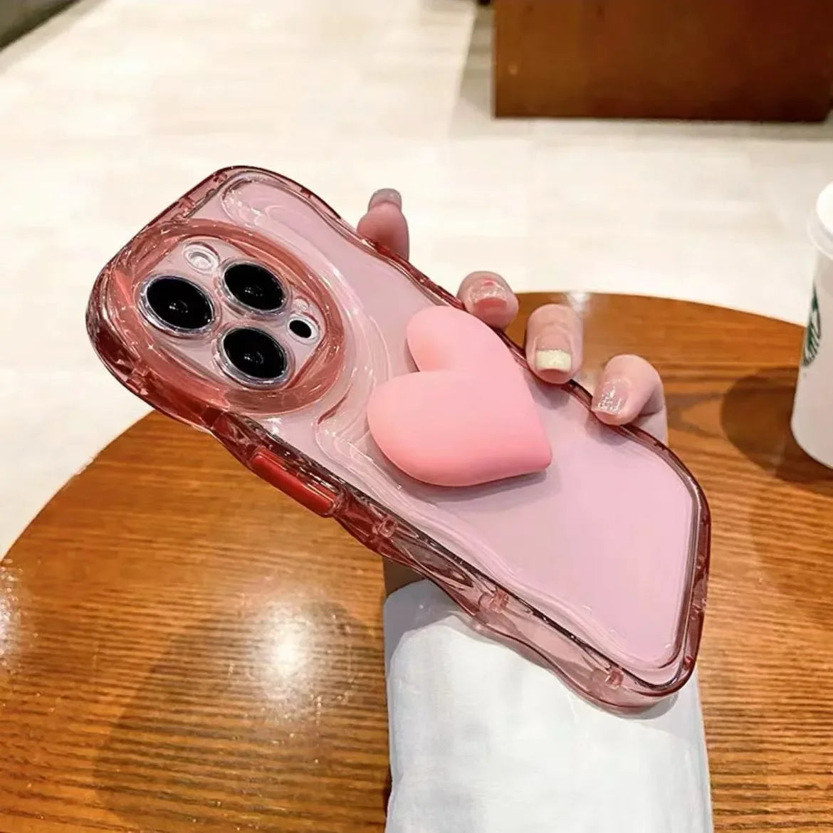 3D Heart Candy Color Airbag Case for iPhone 15 14 13 12 11 Pro Max Soft