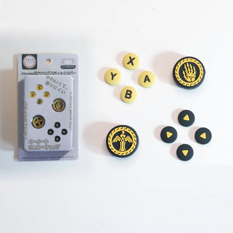 Silicone D-Pad & ABXY Key Stickers for Switch OLED | Joy-Con Grip Cap Set