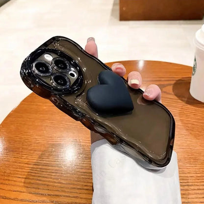 3D Heart Candy Color Airbag Case for iPhone 15 14 13 12 11 Pro Max Soft