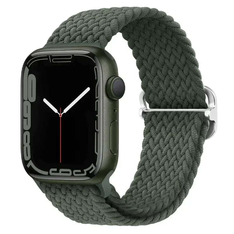 Braided Nylon Strap for Apple Watch Ultra 2/Series 10–4 Adjustable Band