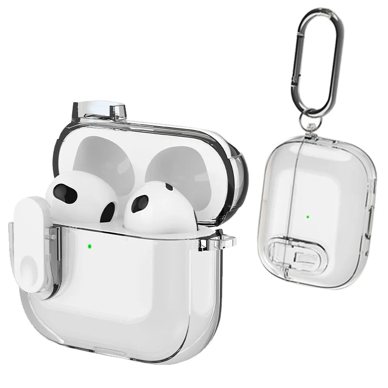 Clear Lock Case for AirPods 4/Pro 2/3/2 – Transparent Shockproof Cover